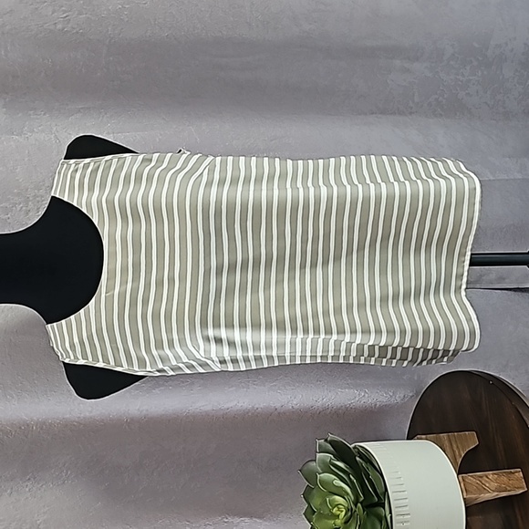 J. Crew Tops - J. Crew Taupe & White Cross Back Tank, Size 4